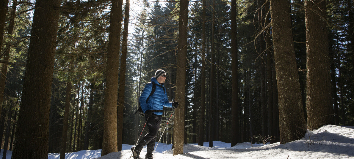 Zimní procházky v horách na sněžnicích v Dolomitech.  #3