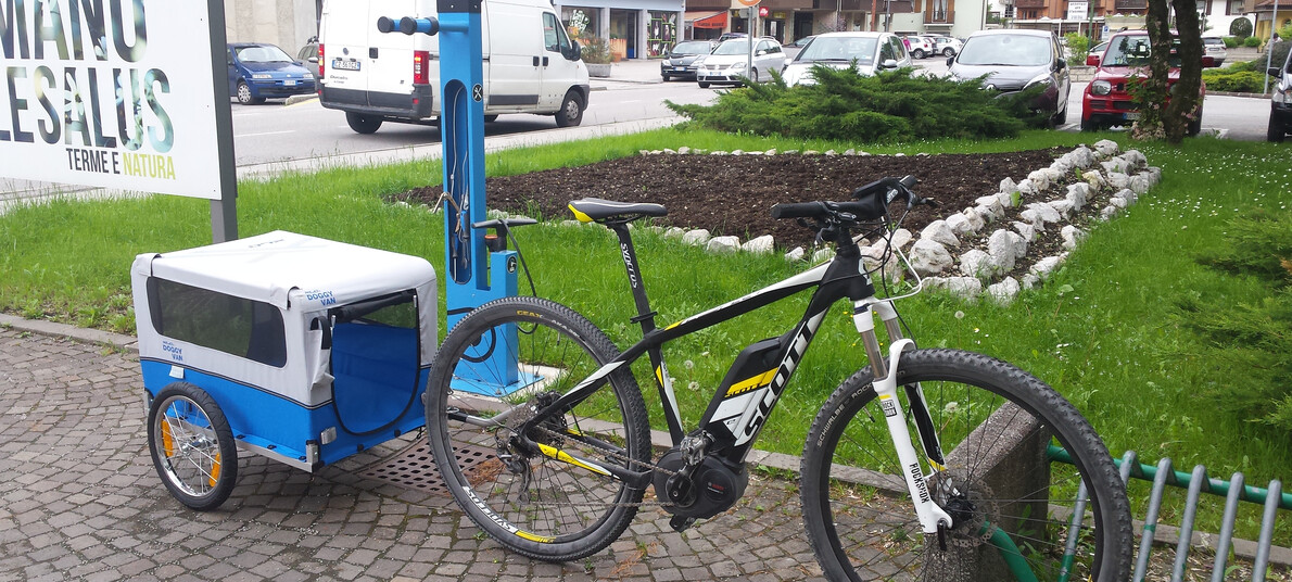 Nelle Giudicarie, in bici con il cane