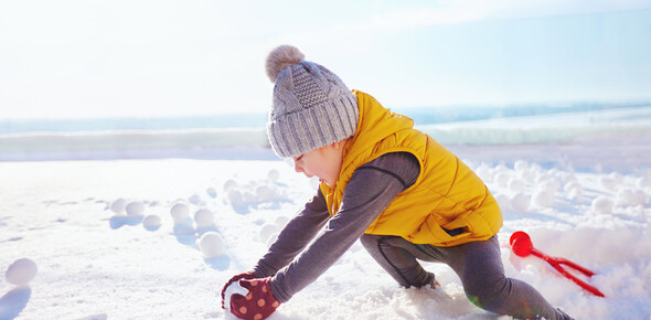 Baby Parks op de sneeuw