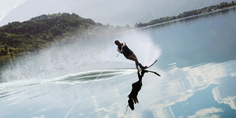 Water-skiing on the lake