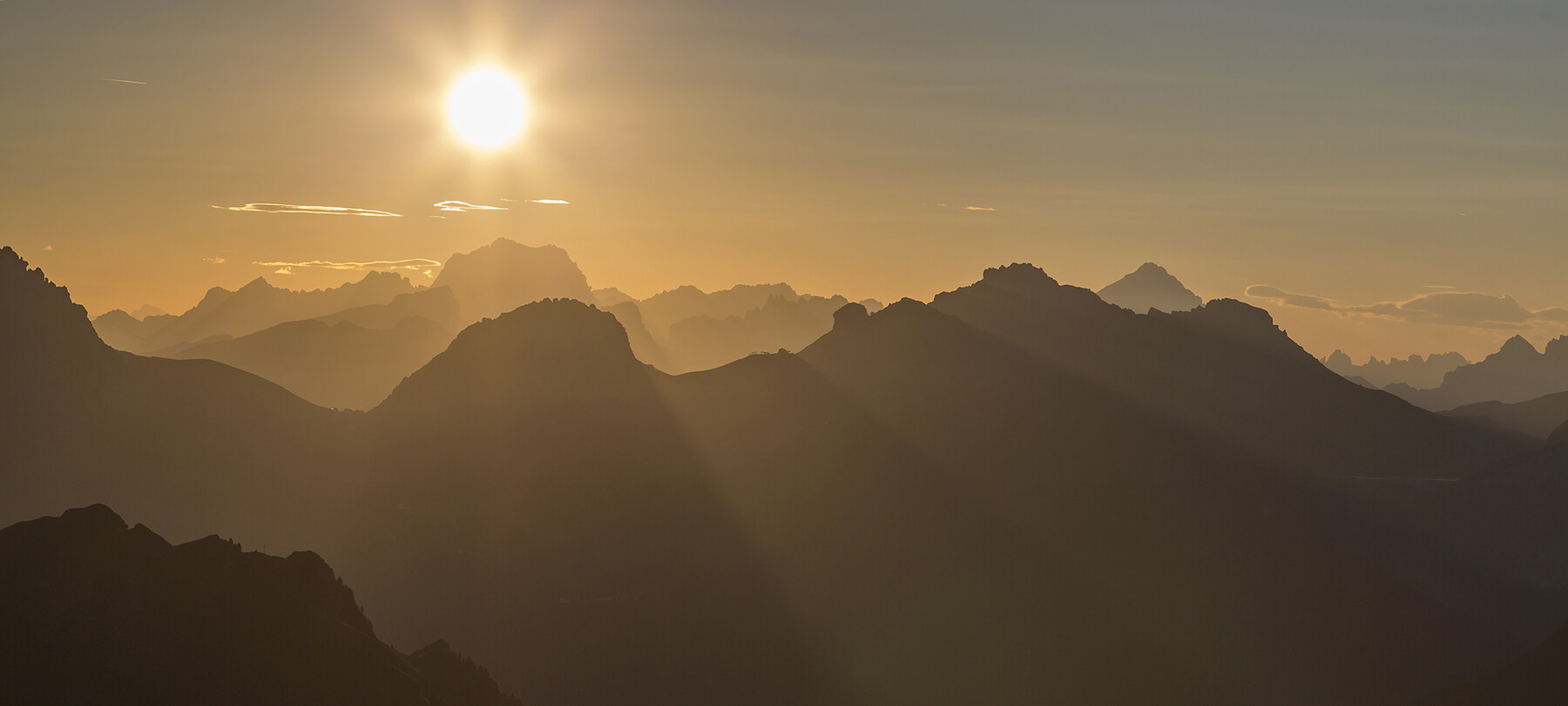 Sunrises and sunsets in a mountain farmstead in Val di Fassa