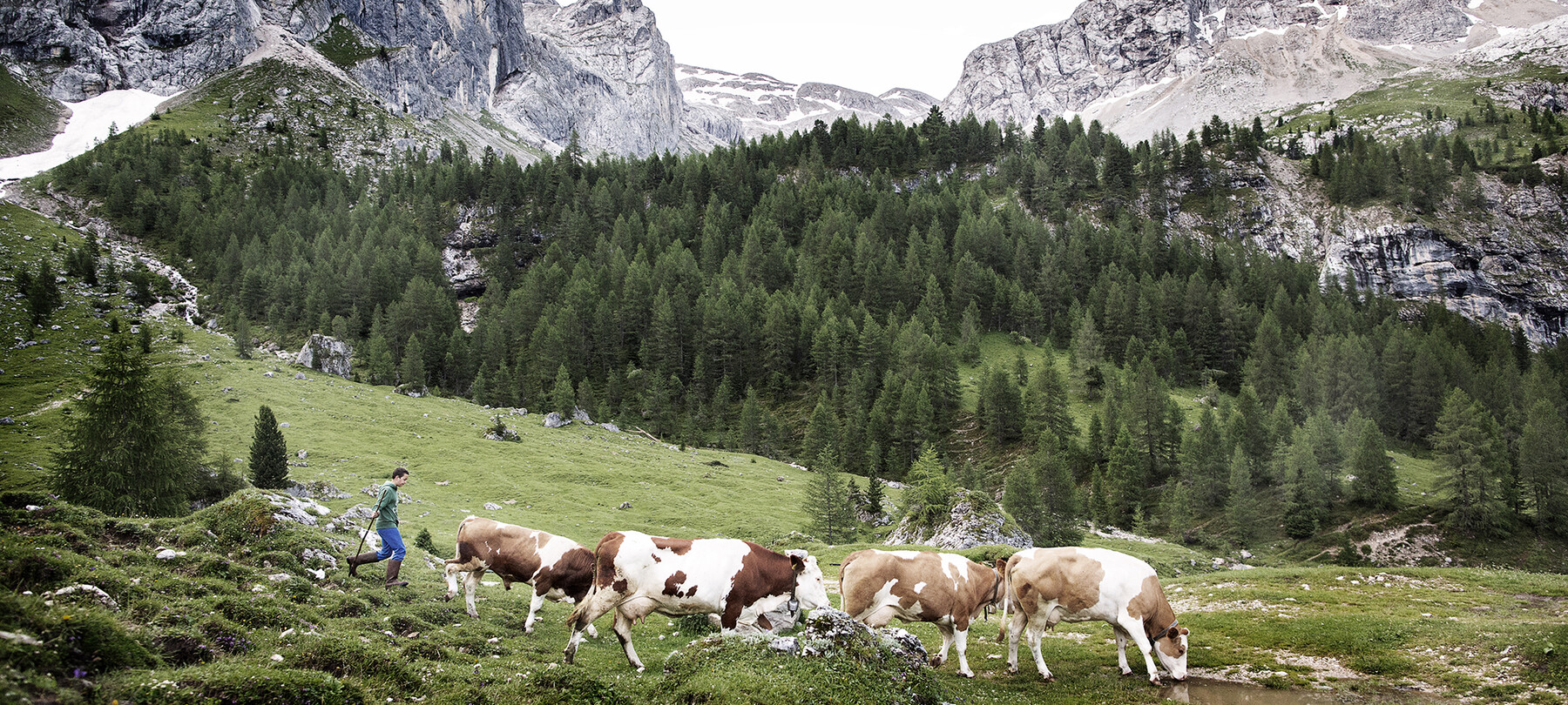 Sunrises and sunsets in a mountain farmstead in Val di Fassa