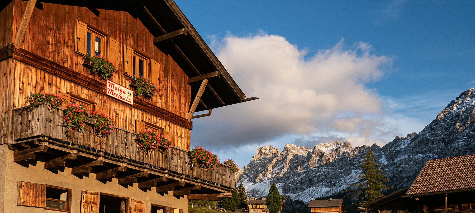 Sunrises and sunsets in a mountain farmstead in Val di Fassa