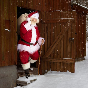 Father Christmas in the carriage