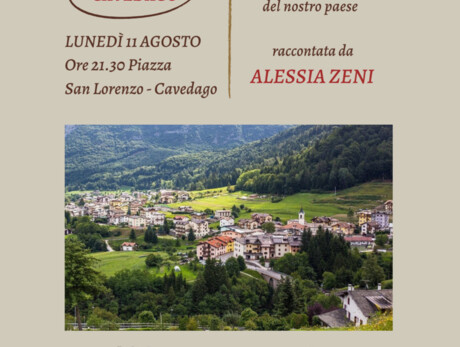 L'immagine riporta le informazioni dell'evento e la foto del paese di Cavedago