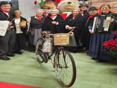 group of musicians in traditional Trentino dress