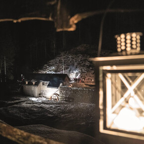 Moonlit snowshoe hike at the Mein Saw Mill