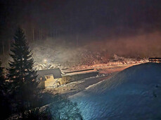 Moonlit snowshoe hike at the Mein Saw Mill