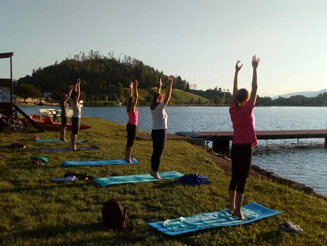 Pilates at sunset