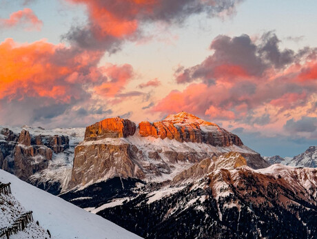 Tramonto skiarea Ciampac Alba