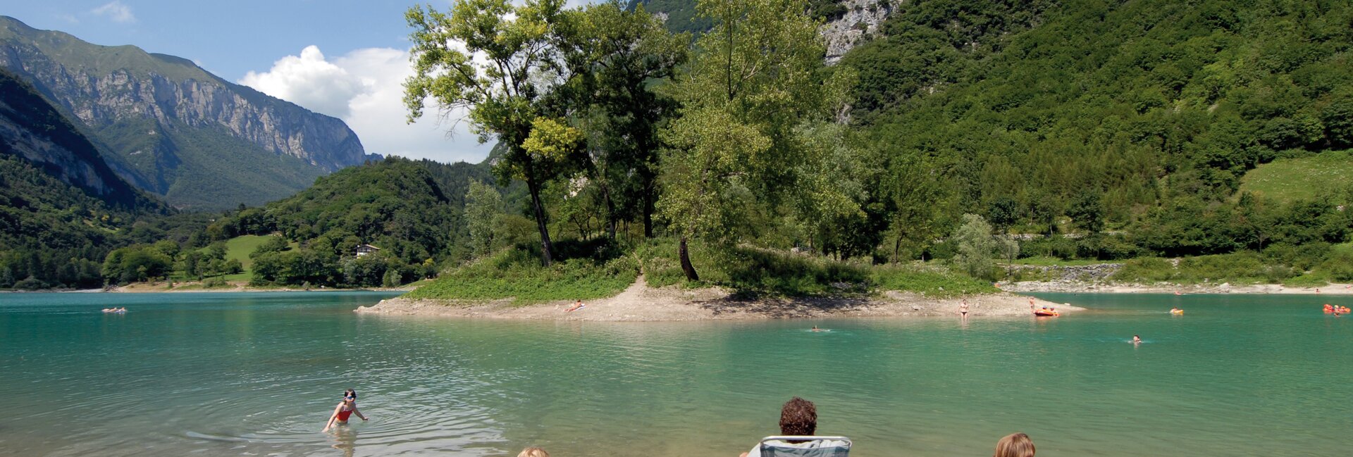 Lake Tenno Italy, swimming