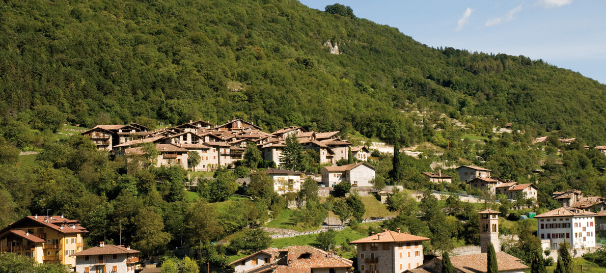 Lake Garda and the village of Canale di Tenno