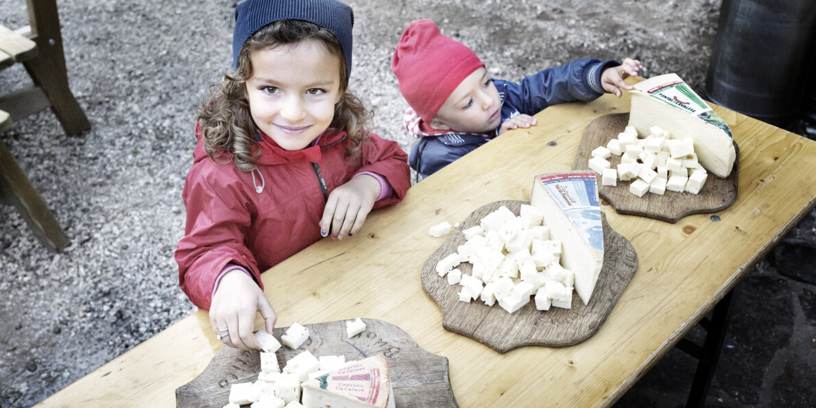 Was ihre Kinder in Trentino füttern - italianoe Alpen - Dolomiten