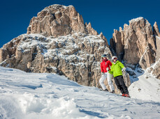 Val di Fassa skiing resort in the Italian Alps
