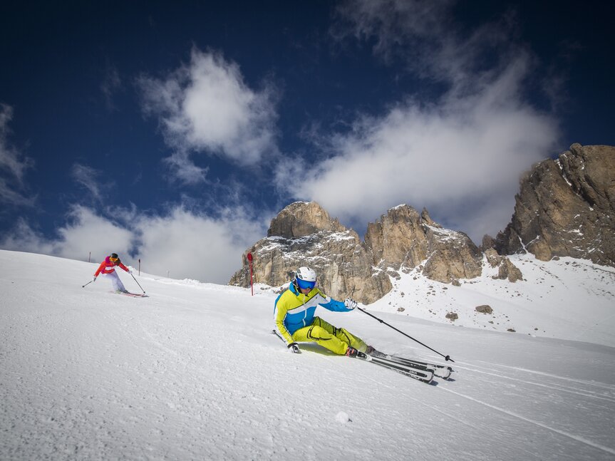 Val di Fassa - Col Rodella - Passo Sella - Sciatori
