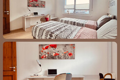 Possibility of two single beds and desk