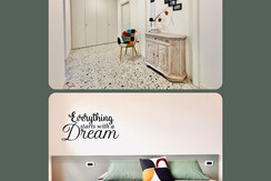 Large entrance with wardrobe; decorative details