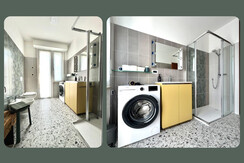 Bathroom with 120x80 shower and laundry