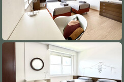 Possibility of two single beds and desk