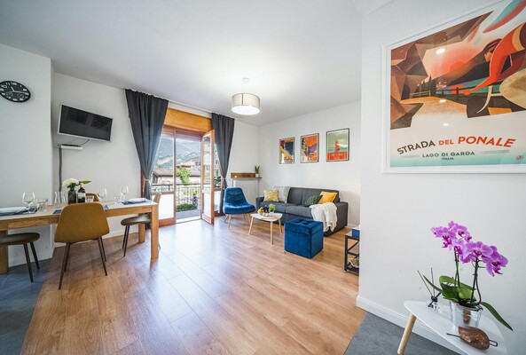 Living room with dining area