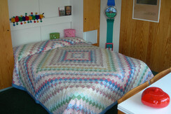 folding double bed in living room