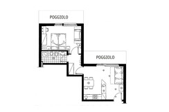 piantina bilocale tramonto