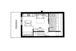 piantina monolocale mansarda