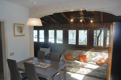 Zona giorno con la veranda