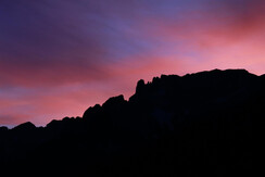 Tramonto Catinaccio Rosengarten stanze sud/ovest