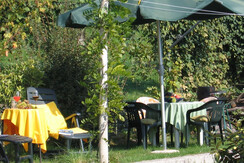 Giardino con barbecue