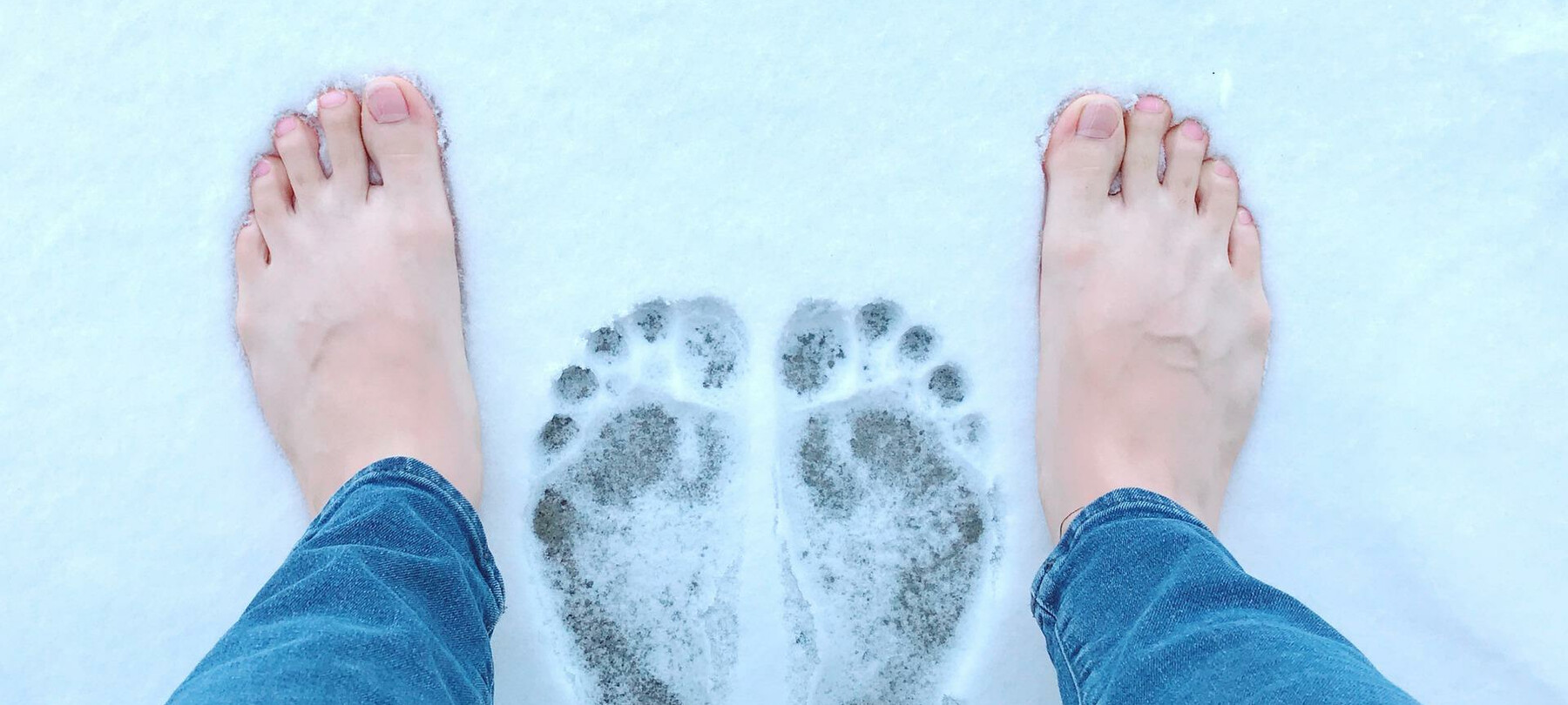Barefoot in the snow