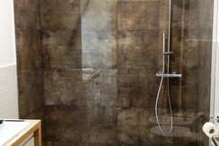 The bathroom with large shower