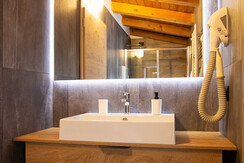 Bathroom with wide shower