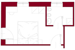 planimetria doppia standard-camere a canazei_hotel