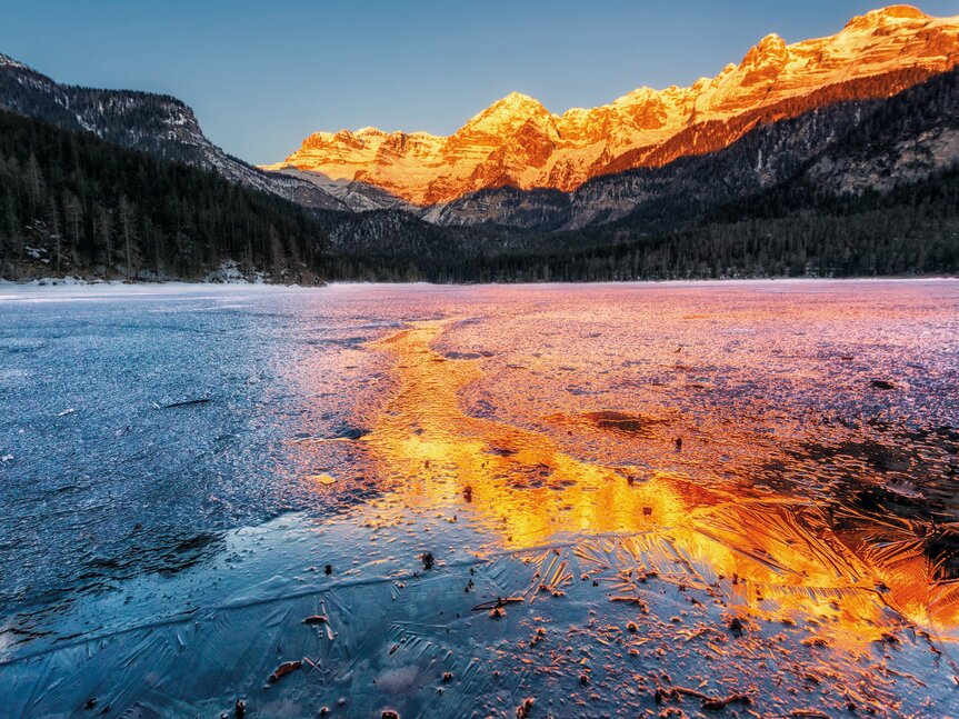 Tovelsee  im Winter | © Inverno-Val-di-Non-Lago-di-Tovel-ghiaccio-ph-Diego-Marini