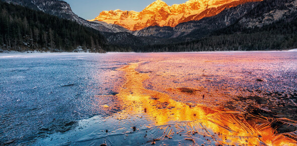 Tovelsee  im Winter | © Inverno-Val-di-Non-Lago-di-Tovel-ghiaccio-ph-Diego-Marini