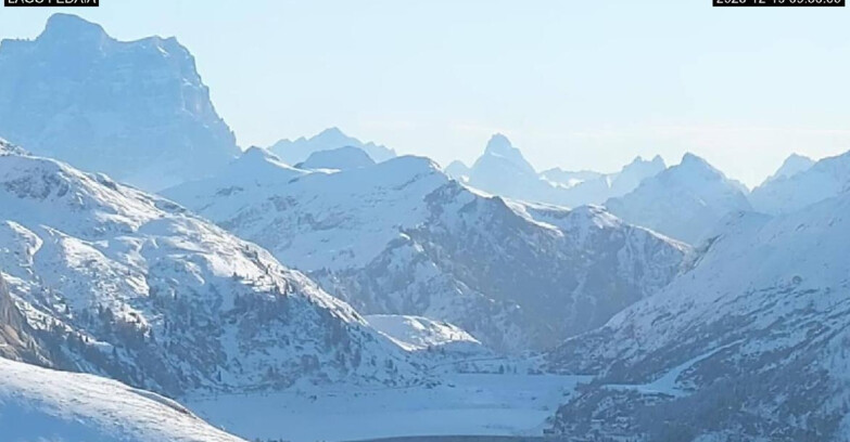 Webcam Canazei Belvedere - Lago e Passo Fedaia