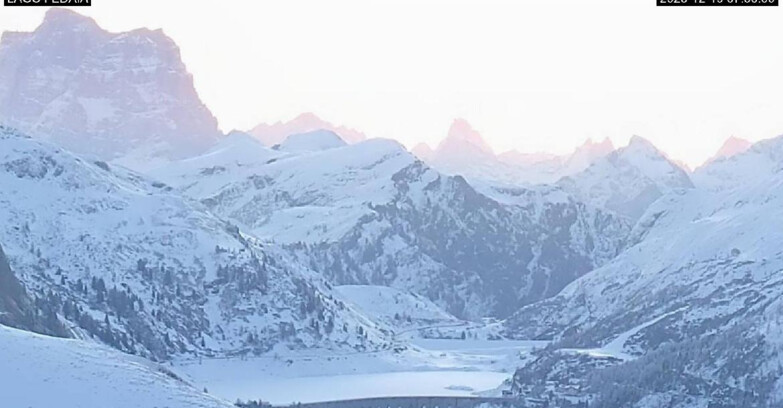 Webcam Canazei Belvedere - Lago e Passo Fedaia