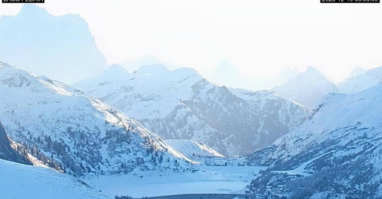 Webcam Canazei Belvedere - Lago e Passo Fedaia
