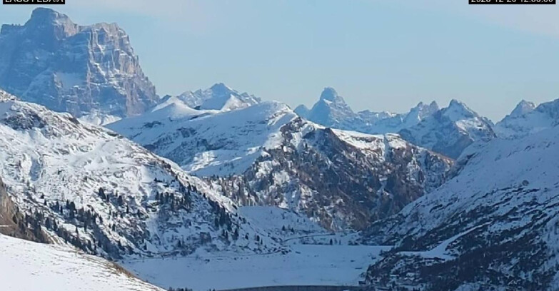 Webcam Canazei Belvedere - Lago e Passo Fedaia