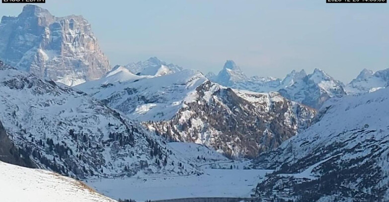 Webcam Canazei Belvedere - Lago e Passo Fedaia