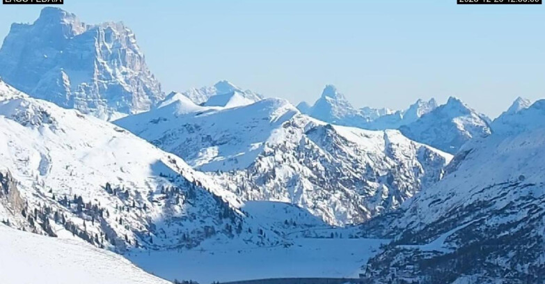 Webcam Canazei Belvedere - Lago e Passo Fedaia