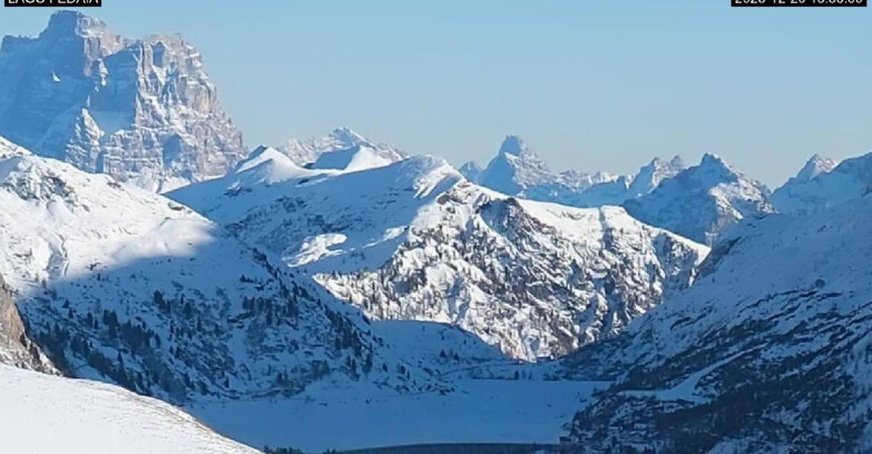 Webcam Canazei Belvedere - Lago e Passo Fedaia