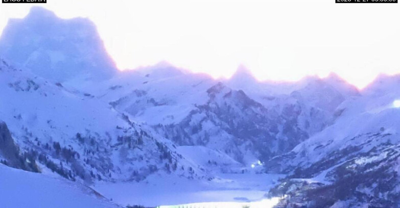 Webcam Canazei Belvedere - Lago e Passo Fedaia