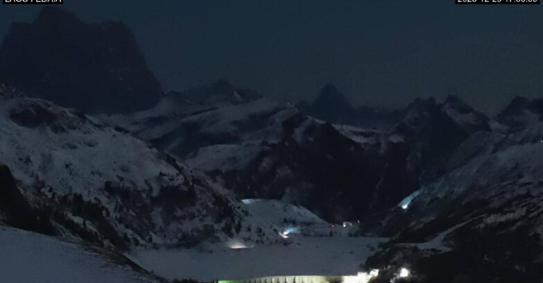 Webcam Canazei Belvedere - Lago e Passo Fedaia