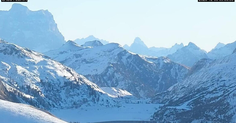 Webcam Canazei Belvedere - Lago e Passo Fedaia