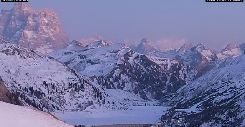 Webcam Canazei Belvedere - Lago e Passo Fedaia