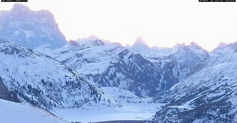 Webcam Canazei Belvedere - Lago e Passo Fedaia