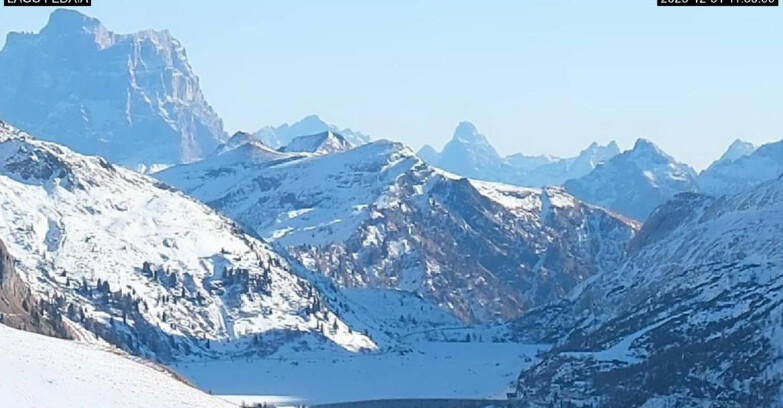 Webcam Canazei Belvedere - Lago e Passo Fedaia