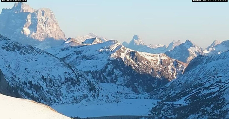 Webcam Canazei Belvedere - Lago e Passo Fedaia